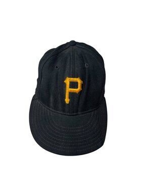 Pittsburgh Pirates Annco Wool Fitted Hat 7 1/8 Vintage USA Made MLB Cap Black